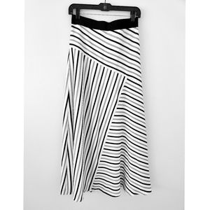 Ann Taylor Asymmetrical Patterned Stripped Maxi Skirt